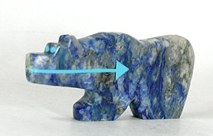 Authentic Native American Bear Fetish of lapis lazuli by Zuni Bernard Laiwakete
