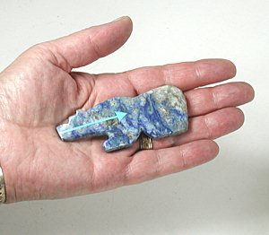 Authentic Native American Bear Fetish of lapis lazuli by Zuni Bernard Laiwakete