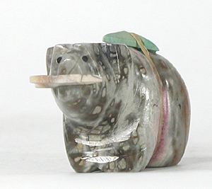 Authentic Native American Bear Fetish of marble by Zuni Jeff Eriacho