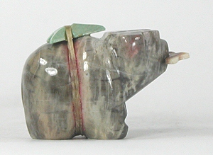 Authentic Native American Bear Fetish of marble by Zuni Jeff Eriacho