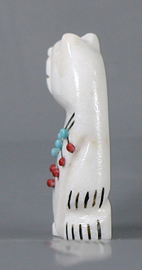 Authentic Native American Bear Fetish Carving of Alabaster and Turquoise by Zuni artists Terrence and Jessica Martza