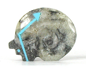 Authentic Native American Bear Fetish of ammonite by Zuni Bernard Laiwakete