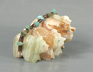 Authentic Native American turquoise bear Fetish carving by Zuni Tim Lementino