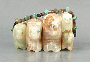 Authentic Native American turquoise bear Fetish carving by Zuni Tim Lementino