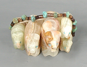 Authentic Native American turquoise bear Fetish carving by Zuni Tim Lementino