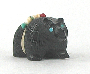Authentic Native American Bear Fetish carving by Zuni Farlan and Paulette Quam