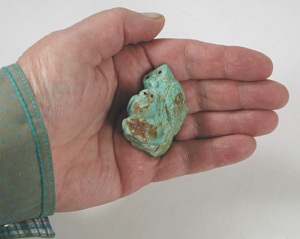 Authentic Native American owl fetish by Zuni Derrick Kaamasee of turquoise