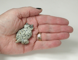 Authentic Native American owl fetish by Navajo Albert Livingston of Picasso Marble