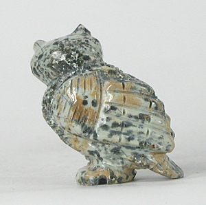 Authentic Native American owl fetish by Navajo Albert Livingston of Picasso Marble