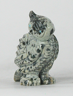 Authentic Native American owl fetish by Navajo Albert Livingston of Picasso Marble