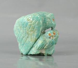 Authentic Native American owl fetish by Zuni Derrick Kaamasee of turquoise