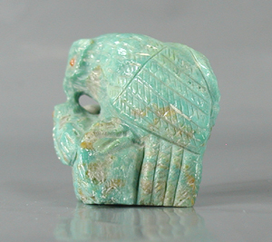 Authentic Native American owl fetish by Zuni Derrick Kaamasee of turquoise