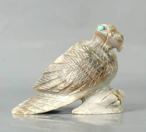 Authentic Native American eagle fetish of marble by Zuni carver Dane Malani