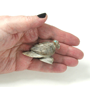 Authentic Native American eagle fetish of marble by Zuni carver Dane Malani