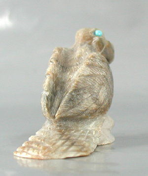 Authentic Native American eagle fetish of marble by Zuni carver Dane Malani