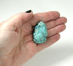 Authentic Native American owl fetish by Zuni Derrick Kaamasee of turquoise