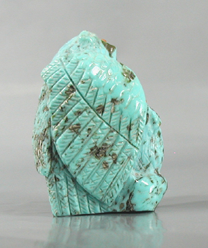Authentic Native American owl fetish by Zuni Derrick Kaamasee of turquoise