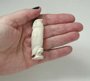 Authentic Native American owl fetish by Zuni Willard Laate of antler