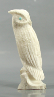 Authentic Native American owl fetish by Zuni Willard Laate of antler
