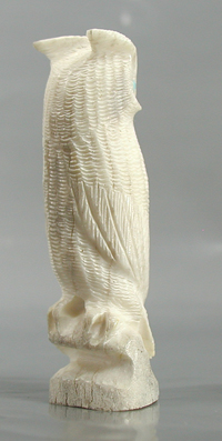 Authentic Native American owl fetish by Zuni Willard Laate of antler