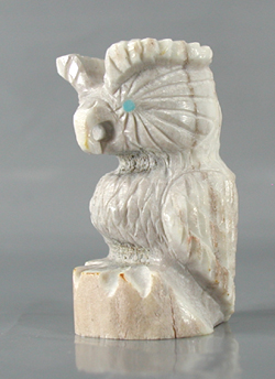 Authentic Native American owl fetish by Zuni Chris Peina of antler