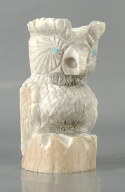 Authentic Native American owl fetish by Zuni Chris Peina of antler