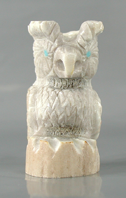 Authentic Native American owl fetish by Zuni Chris Peina of antler