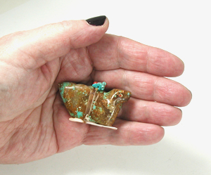 Authentic Native American bird fetish by Zuni Lena Boone of turquoise