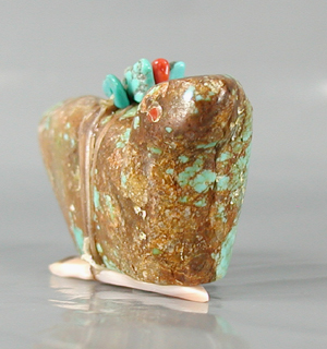 Authentic Native American bird fetish by Zuni Lena Boone of turquoise