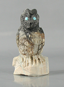 Authentic Native American owl fetish by Zuni Fenton Luna of Picasso marble