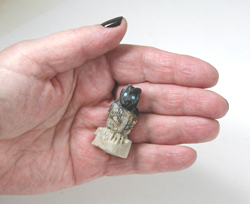 Authentic Native American owl fetish by Zuni Fenton Luna of Picasso marble