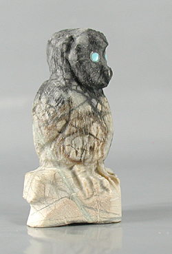 Authentic Native American owl fetish by Zuni Fenton Luna of Picasso marble