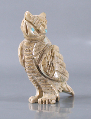 Authentic Native American owl fetish by Navajo Albert Livingston of fishrock