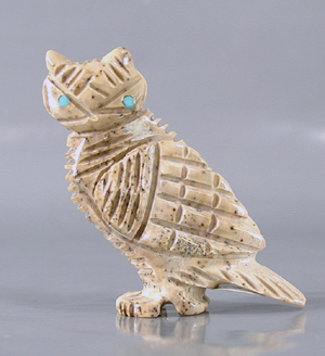 Authentic Native American owl fetish by Navajo Albert Livingston of fishrock
