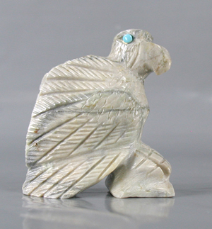 Authentic Native American eagle fetish by Zuni Dane Malani of marble
