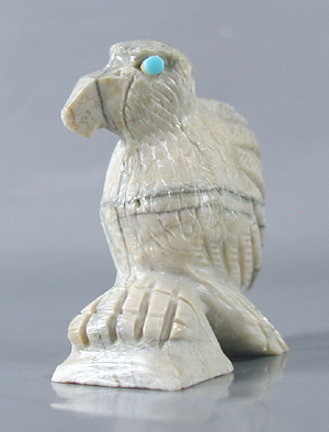 Authentic Native American eagle fetish by Zuni Dane Malani of marble