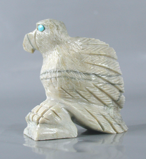 Authentic Native American eagle fetish by Zuni Dane Malani of marble