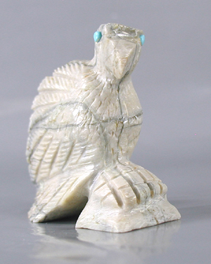 Authentic Native American eagle fetish by Zuni Dane Malani of marble
