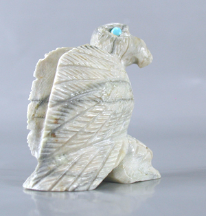 Authentic Native American eagle fetish by Zuni Dane Malani of marble