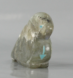 Authentic Native American eagle fetish by Zuni Abbey Quam Panteah of Labradorite