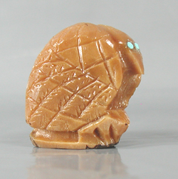 Authentic Native American buzzard Fetish of tagua nut by Zuni carver Antonio Kiyite