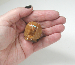 Authentic Native American buzzard Fetish of tagua nut by Zuni carver Antonio Kiyite