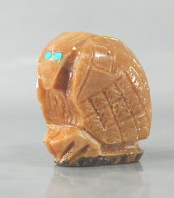 Authentic Native American buzzard Fetish of tagua nut by Zuni carver Antonio Kiyite