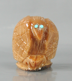 Authentic Native American buzzard Fetish of tagua nut by Zuni carver Antonio Kiyite