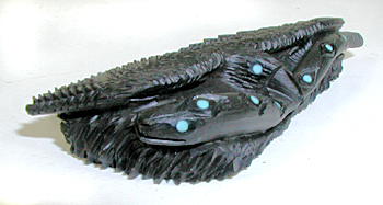 Authentic Native American eagle with snake fetish carving  by Zuni Donna Siutza of jet