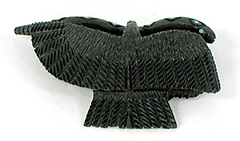 Authentic Native American eagle with snake fetish carving  by Zuni Donna Siutza of jet