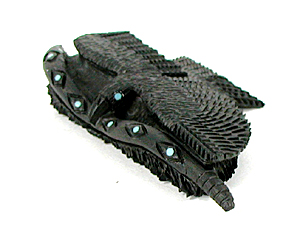 Authentic Native American eagle with snake fetish carving  by Zuni Donna Siutza of jet
