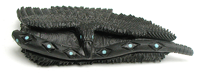 Authentic Native American eagle with snake fetish carving  by Zuni Donna Siutza of jet