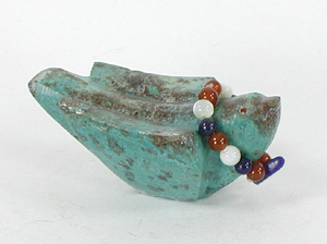 Zuni songbird fetish by Cheryl Beyuka of turquoise