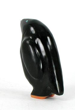 Zuni penguin fetish of jet by Delvin Leekya